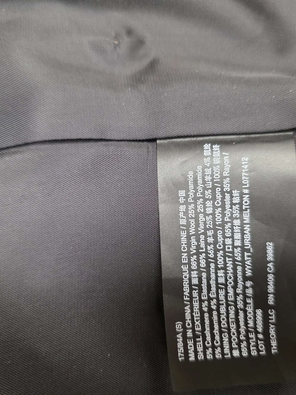 Theory zip front